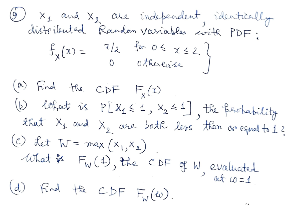 Solved (9) x1 and x2 are independent, identically | Chegg.com