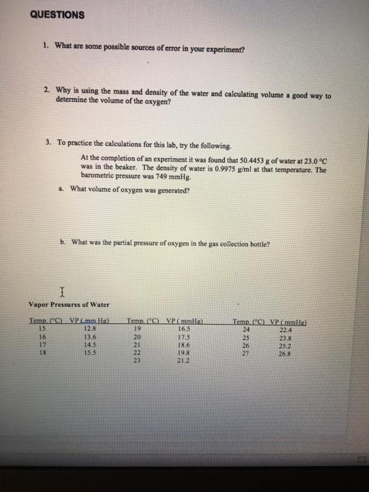 Solved Chemisu Determination Of The Ideal Gas Law Constant Chegg