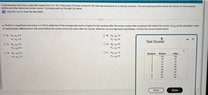 Solved B. Calculate The Appropriate Test Statistic And | Chegg.com