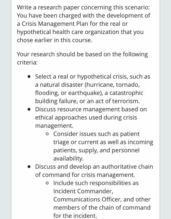 crisis management research