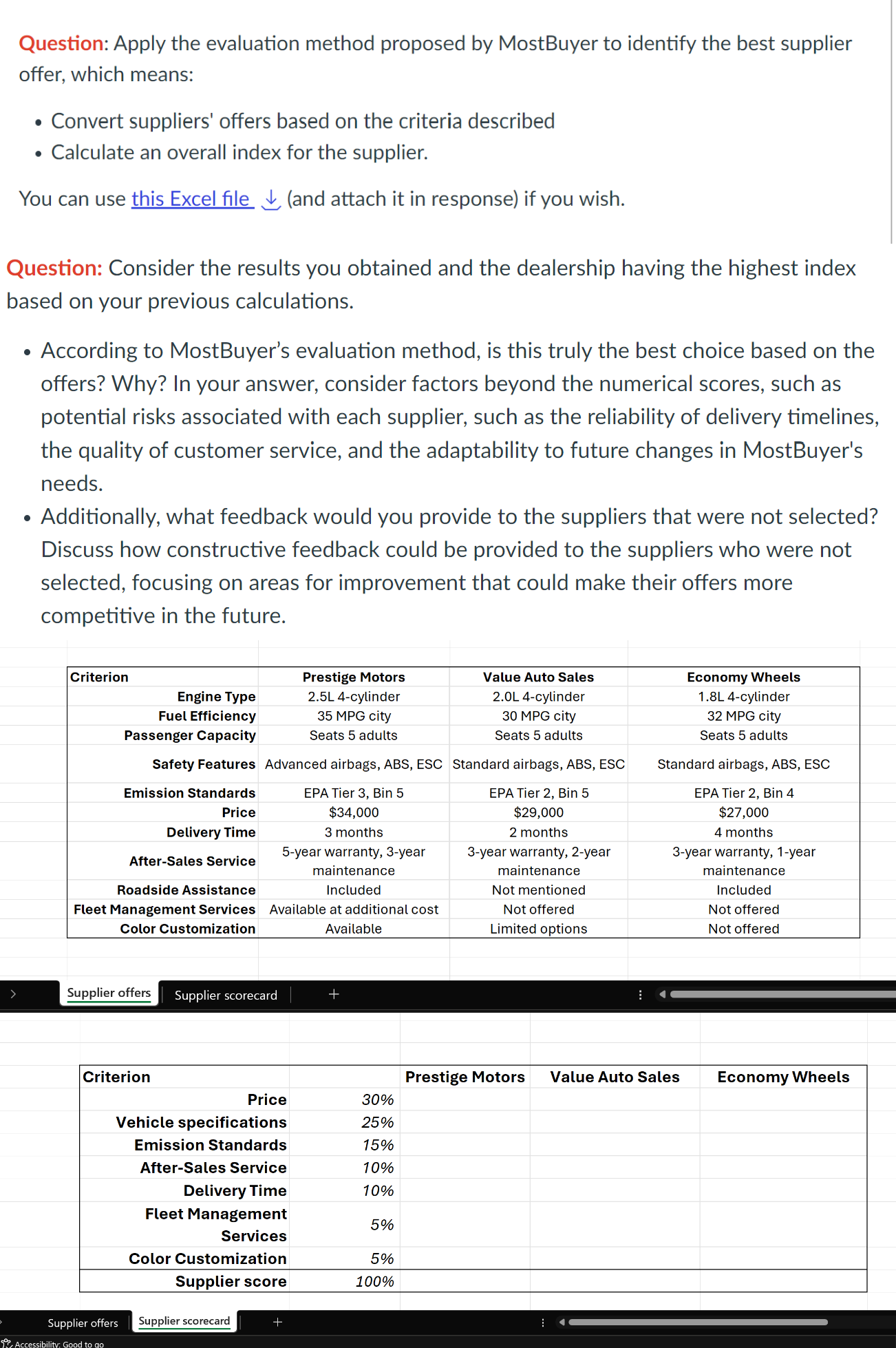 Solved I want you to consider these two worksheets and need | Chegg.com