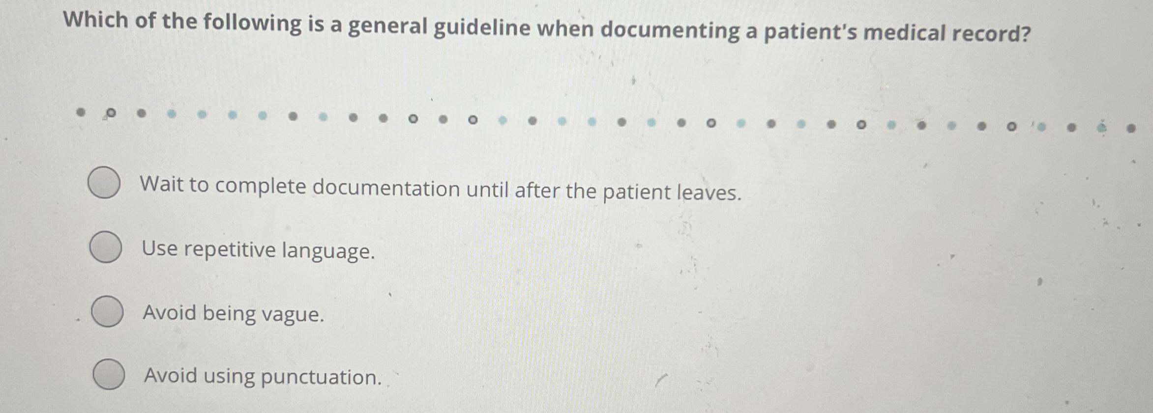 Solved Which of the following is a general guideline when | Chegg.com