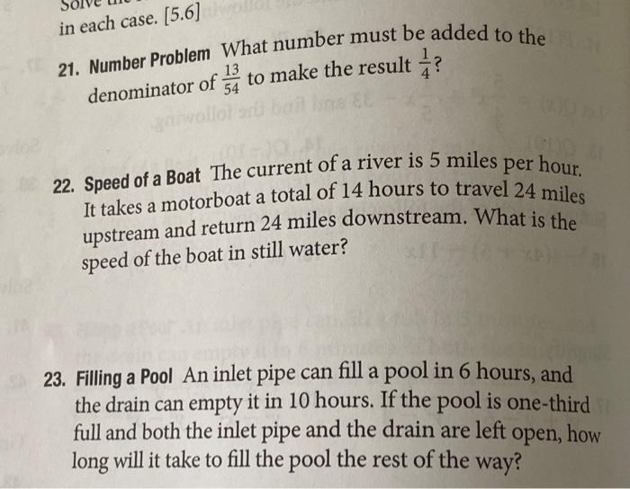 Solved in each case. (5.6] 21. Number Problem What number | Chegg.com