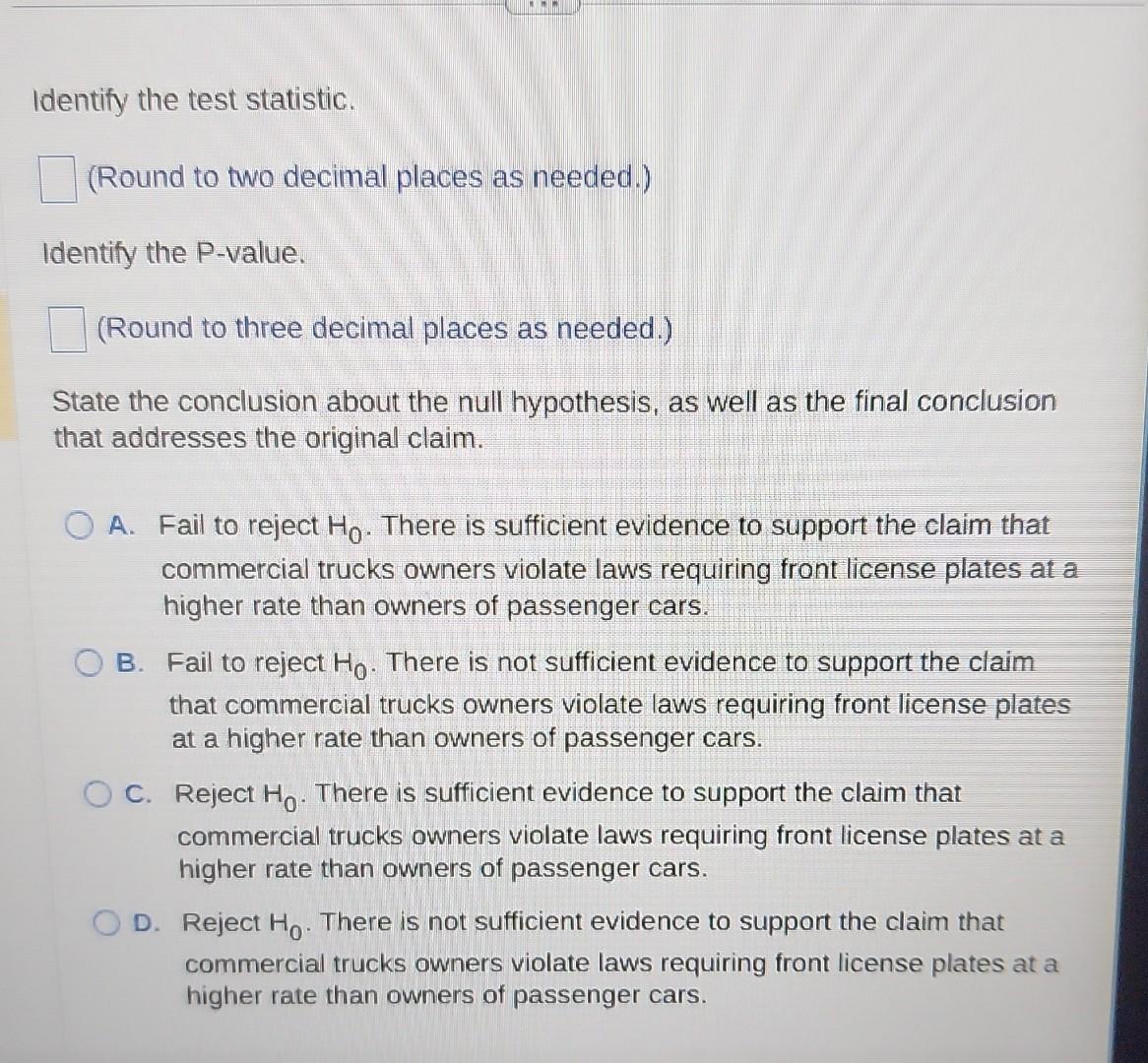 Solved Test The Given Claim Identify The Null Hypothesis