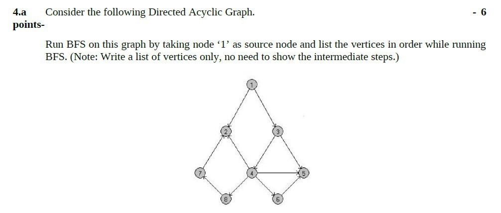 Solved 4.a Consider the following Directed Acyclic Graph. 6 | Chegg.com