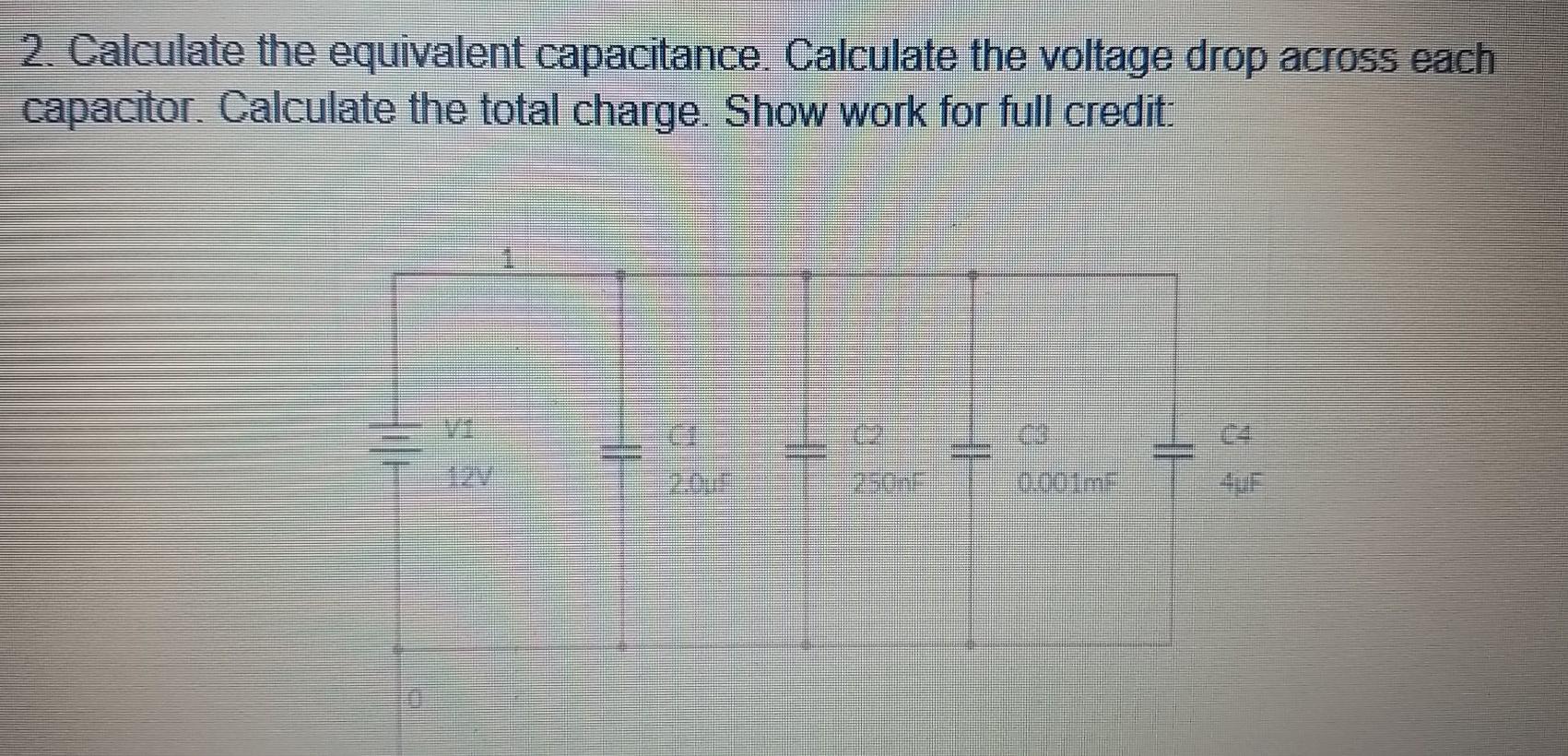 Solved 1 A. calculate the equivalent Capacitance. calculate | Chegg.com