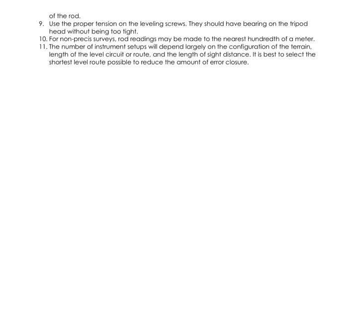 Solved Laboratory Work No. 3 TITLE Differential Leveling