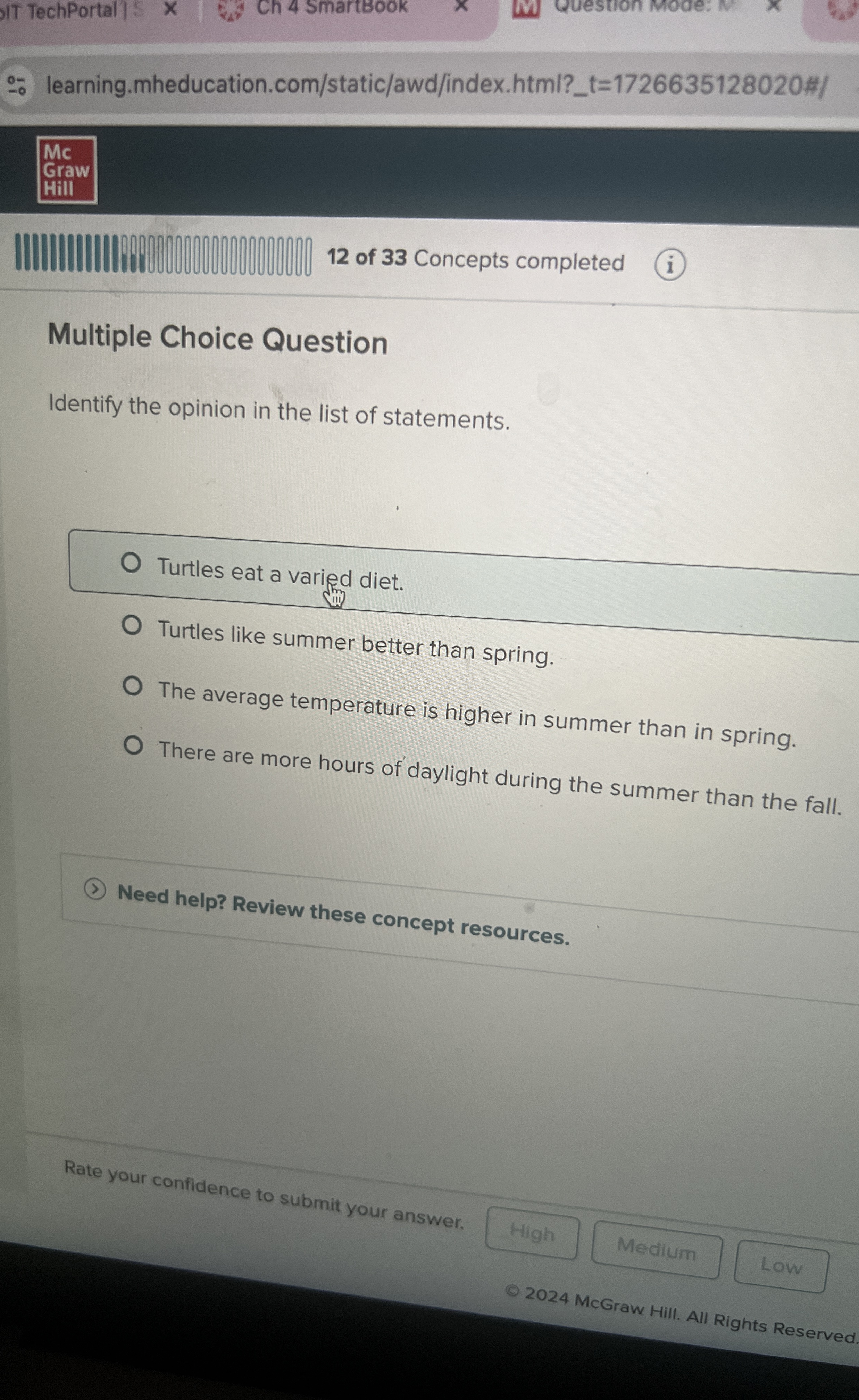 Solved Multiple Choice QuestionIdentify the opinion in the | Chegg.com