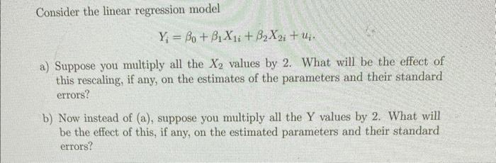 Solved Consider The Linear Regression Model | Chegg.com