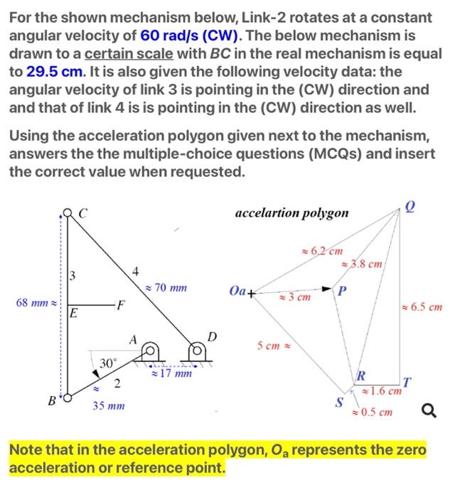 Solved For The Shown Mechanism Below, Link-2 Rotates At A | Chegg.com