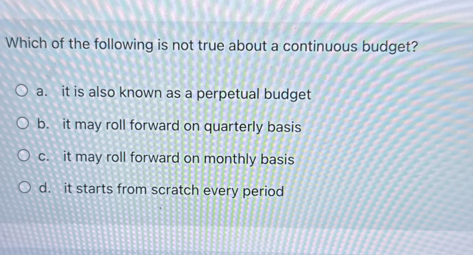 Which of the following is not true about a continuous | Chegg.com