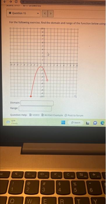 Solved For the following exercise, find the domain and range | Chegg.com