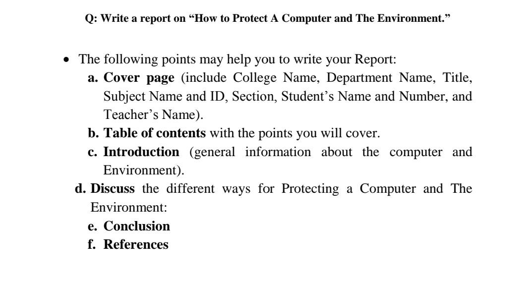 Solved Q: Write a report on 