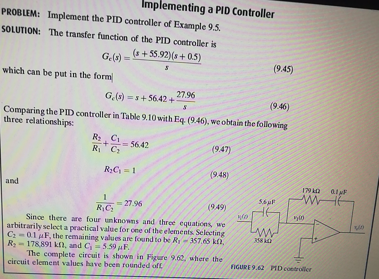 Pid Controller Example Questions Solved Implementing a PID ControllerPROBLEM: Implement the | Chegg.com