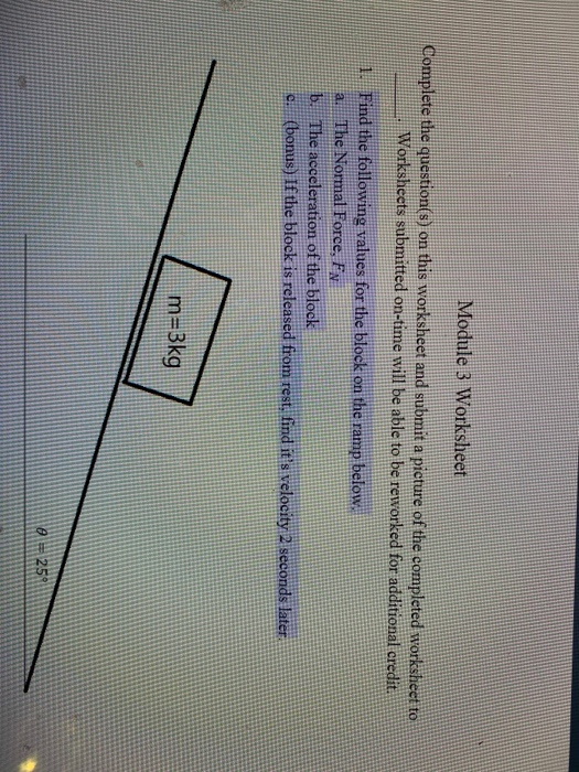 Solved Module 3 Worksheet Complete the question(s) on this | Chegg.com