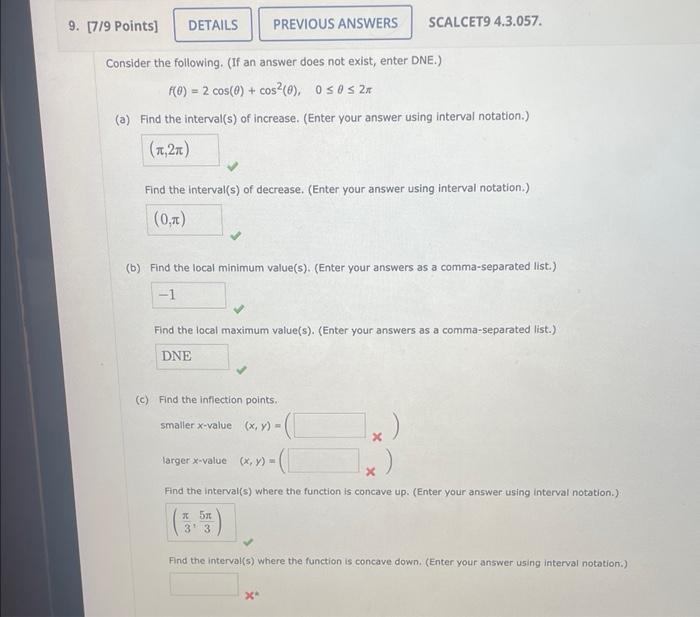 Solved Consider the following. (If an answer does not exist, | Chegg.com