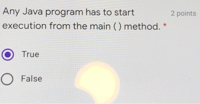 Solved 2 points Any Java program has to start execution from | Chegg.com