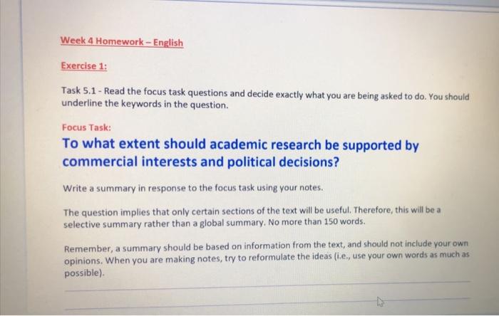Task 5.1 - Read the focus task questions and decide | Chegg.com