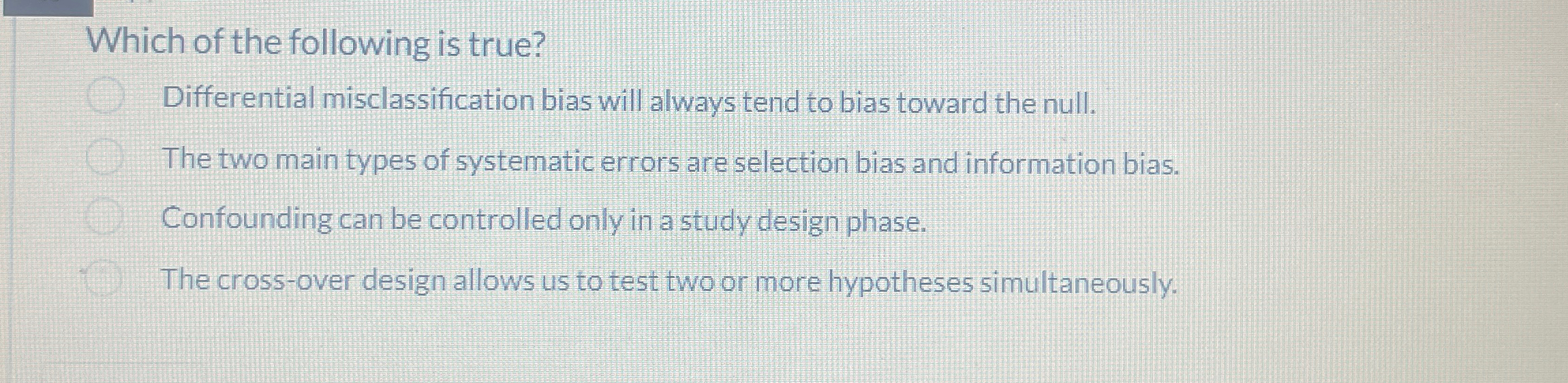 Solved Which of the following is true?A.Differential