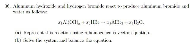 Solved Aluminum hydroxide and hydrogen bromide react to | Chegg.com