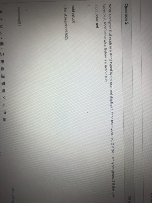 Solved UW 30 P Question 2 Write a program that reads in a | Chegg.com