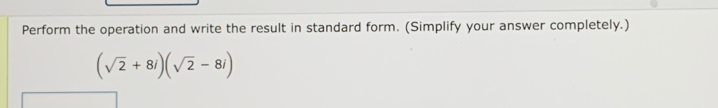Solved Perform the operation and write the result in | Chegg.com