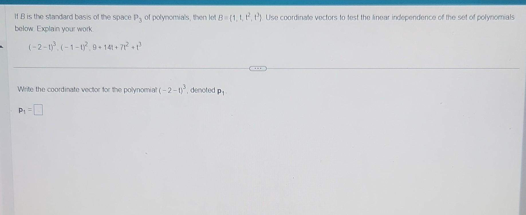 Solved If B is the standard basis of the space P3 of