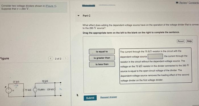 Solved Consider two voltage dividers shown in Figure 1) | Chegg.com
