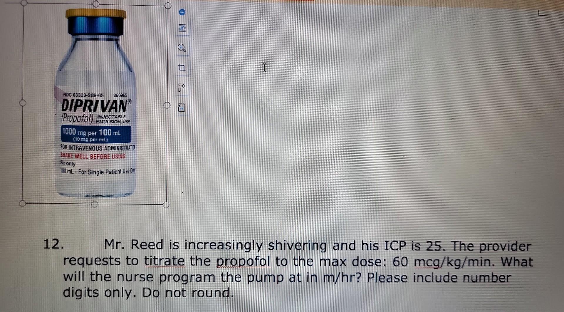 Solved 2. Mr. Reed is increasingly shivering and his ICP is | Chegg.com