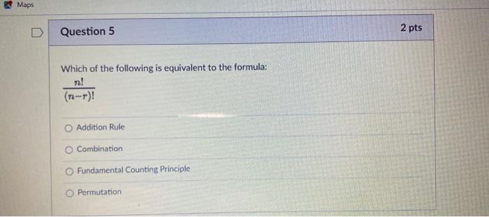 Solved Maps Question 5 2 pts Which of the following is | Chegg.com