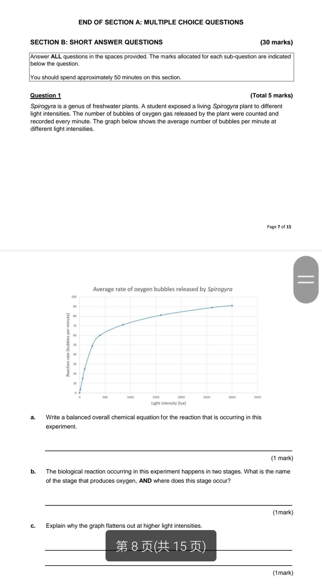 Solved SECTION B: SHORT ANSWER QUESTIONS (30 marks) Answer | Chegg.com