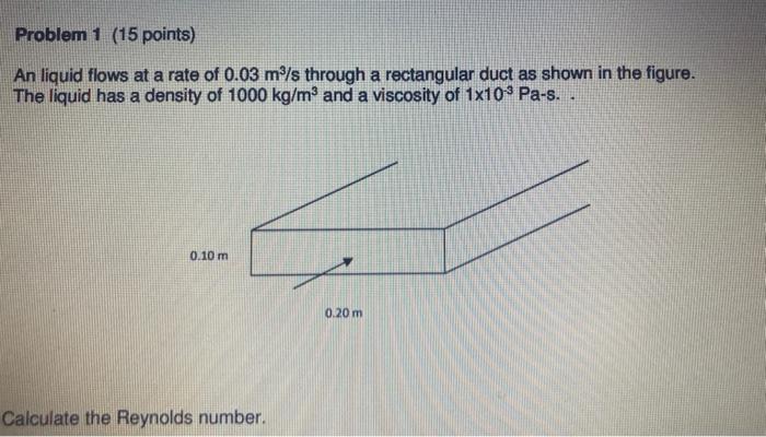 Solved Problem 1 (15 points) An liquid flows at a rate of | Chegg.com