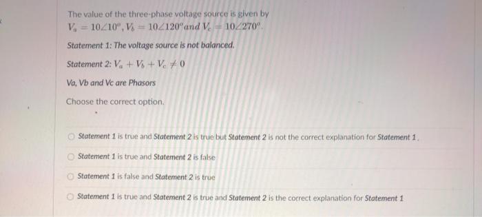 Solved The value of the three-phase voltage source is given | Chegg.com