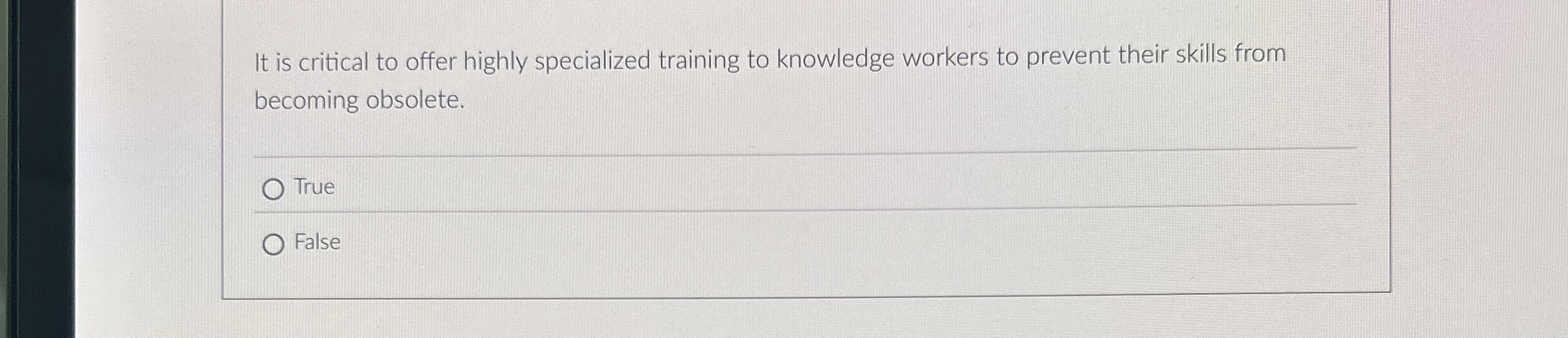 Solved It is critical to offer highly specialized training | Chegg.com