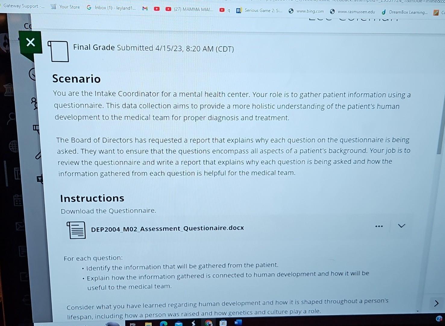 scenario-you-are-the-intake-coordinator-for-a-mental-chegg