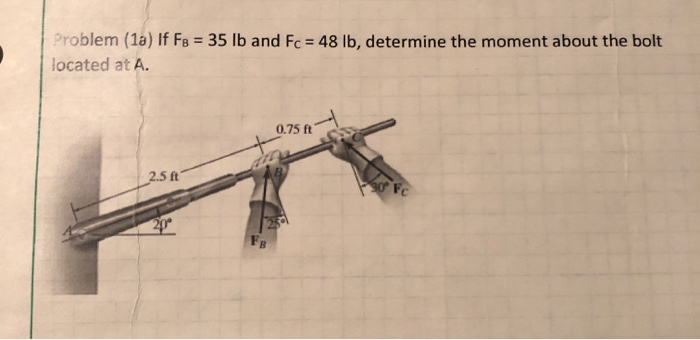 Solved Problem (1a) If FB = 35 lb and Fc = 48 lb, determine | Chegg.com