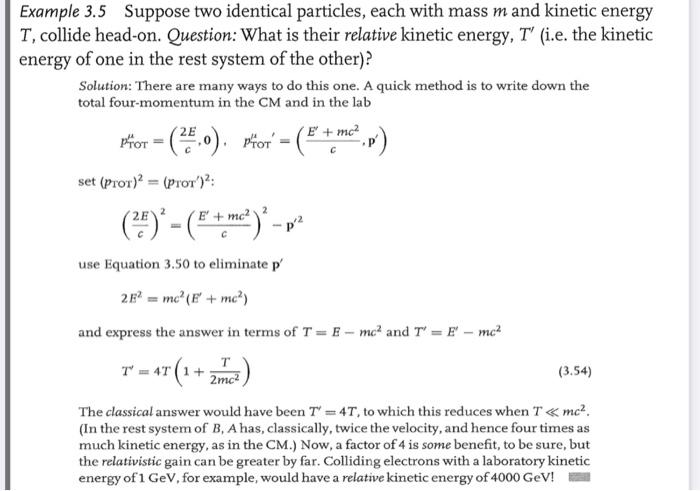 Example 3.5 Suppose Two Identical Particles, Each | Chegg.com