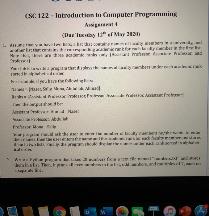 Solved CSC 122 - Introduction To Computer Programming | Chegg.com