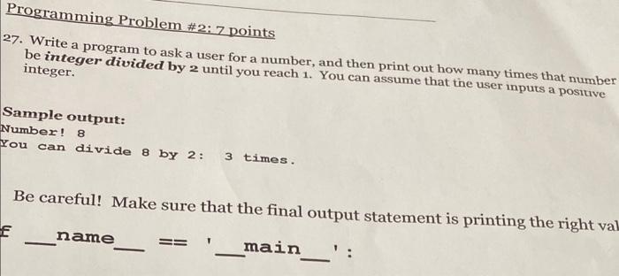 Solved Programming Problem #2: 7 points 27. Write a program | Chegg.com