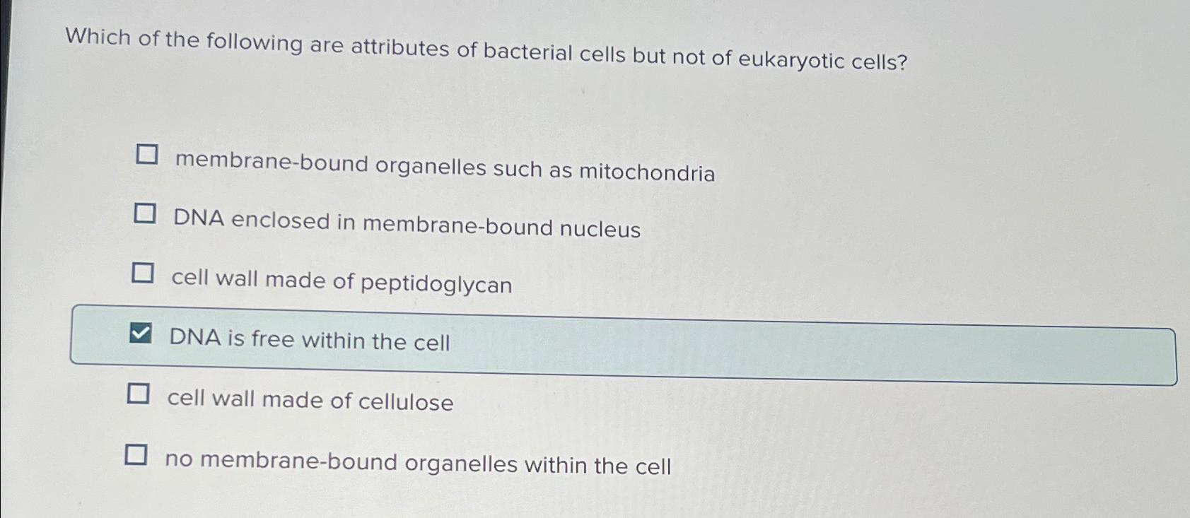 Solved Which of the following are attributes of bacterial | Chegg.com