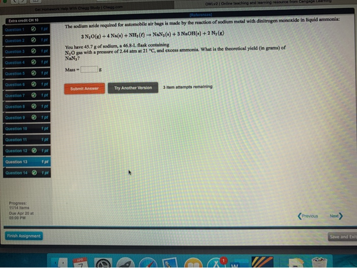Solved OWLv2 Online teaching and learning resource from | Chegg.com