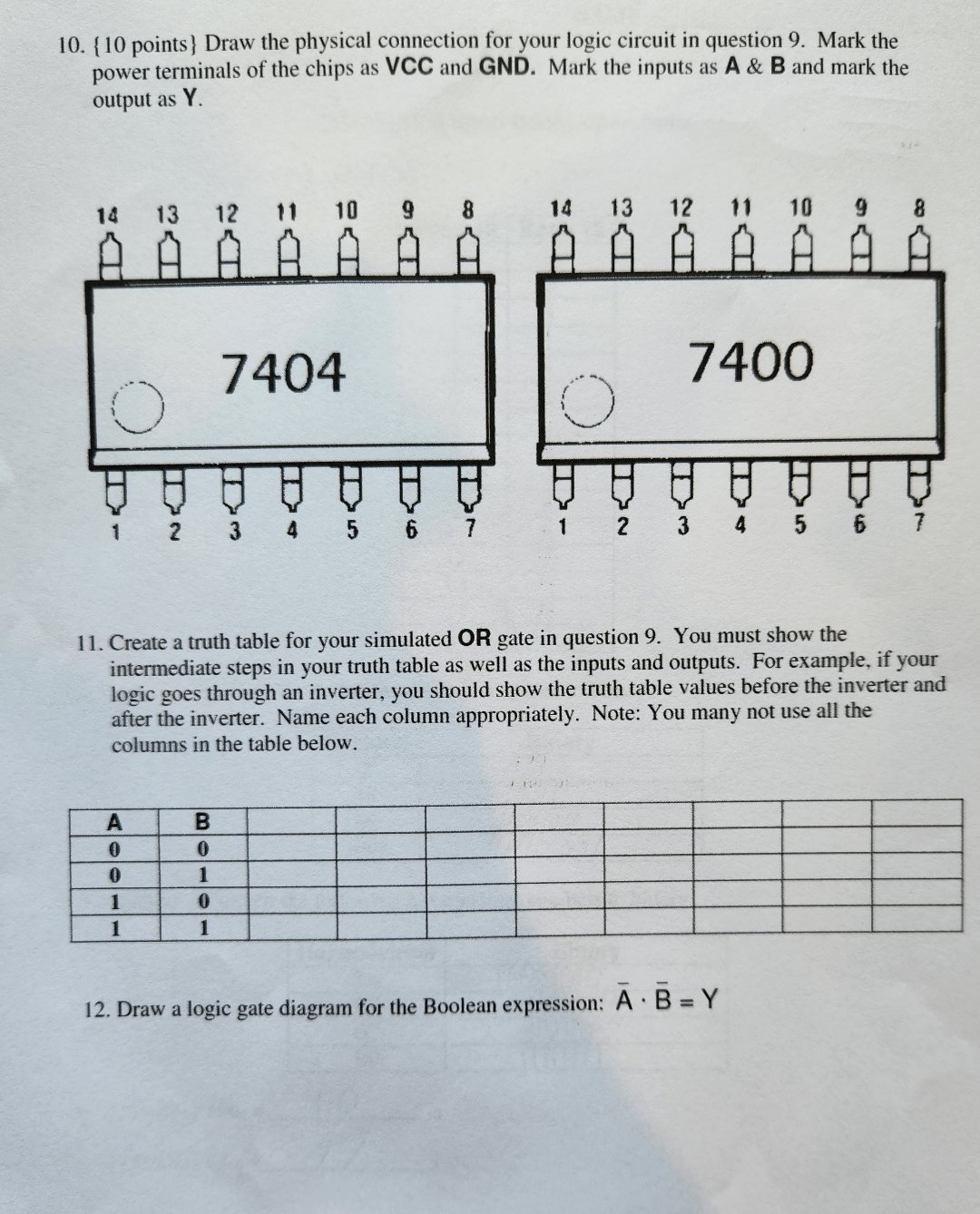 Solved {5 ﻿points } ﻿Given a NAND gate chip (with 2-input | Chegg.com