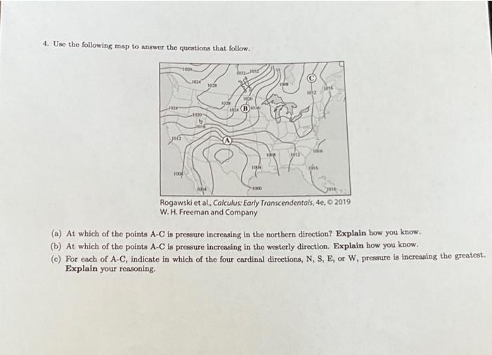 4. Use the following map to answer the questions that | Chegg.com