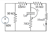 Solved The circuit in Figure 1 ﻿has reached its steady state | Chegg.com