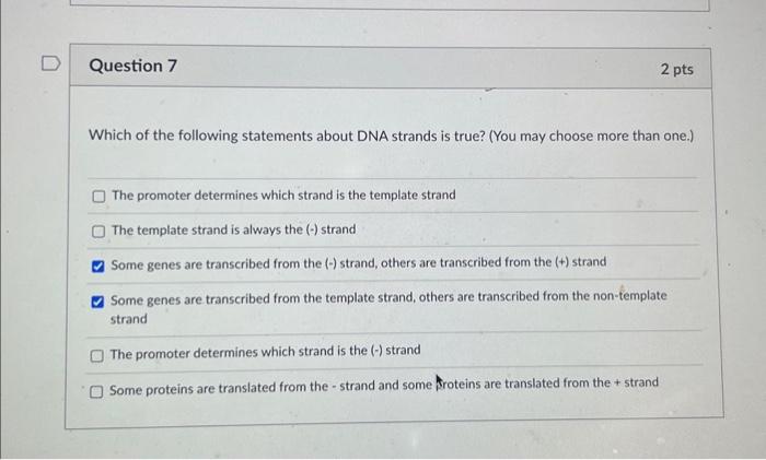 Solved Which of the following statements about DNA strands | Chegg.com