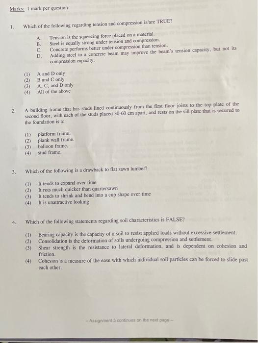 Solved Marks: 1 mark per question 1. Which of the following 