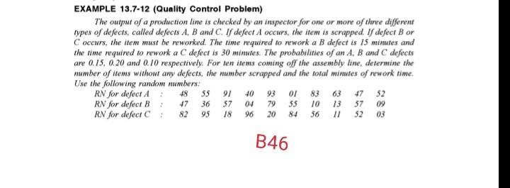 Solved EXAMPLE 13.7-12 (Quality Control Problem) The output | Chegg.com