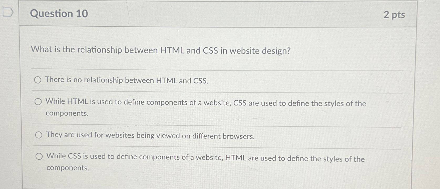 Solved Question 102ptsWhat is the relationship between HTML | Chegg.com