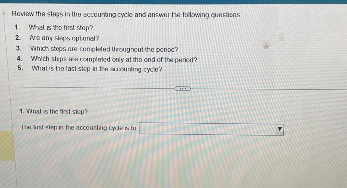 Solved Review The Steps In The Accounting Cycle And Answer | Chegg.com