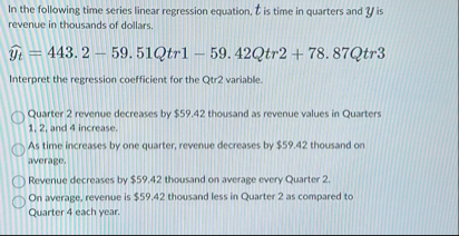 Solved In the following time series linear regression | Chegg.com